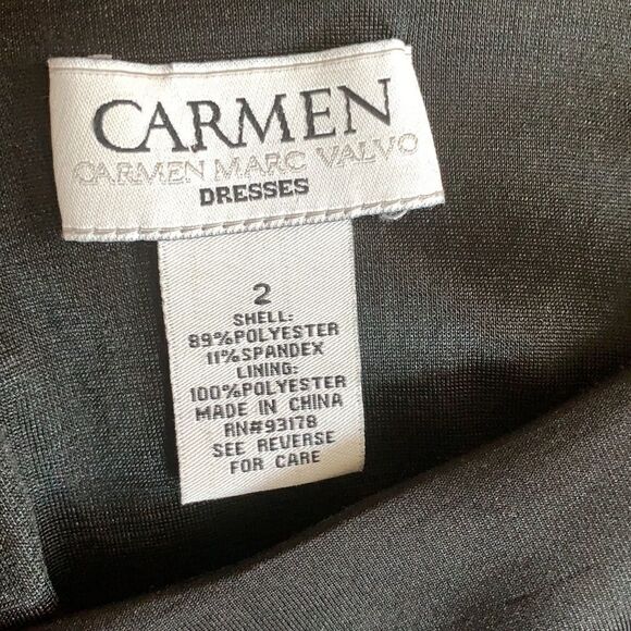 Carmen Marc Valvo Black Ruffle Hem Dress - Picture 6 of 6